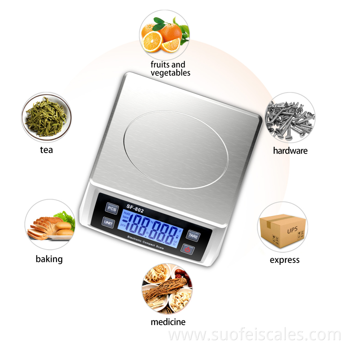 SF-802 30KGS stainless steel digital postal shipping weighing Scale